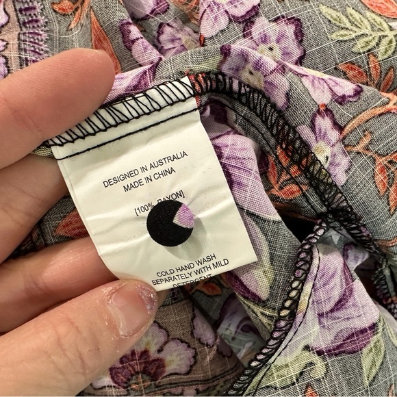 NWT Label of Love Violet Femme Floral Mini Dress Black Purple Womens Large - Picture 9 of 10